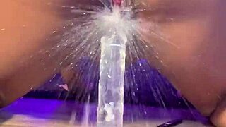 solo babe rides cock with big natural tits squirting wet