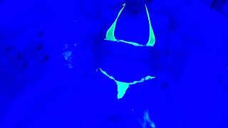 wanna see ultraviolet tease her pierced clit in wet bikini shower?