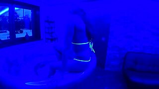 wanna see ultraviolet tease her pierced clit in wet bikini shower?