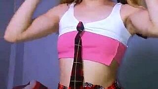 Petite Prostitute BonneyuWu Rips Miniskirt For Dripping Wet Pussy Dildo Masturbation In Schoolgirl Outfit!