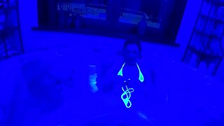 wanna see ultraviolet tease her pierced clit in wet bikini shower?