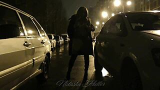 autumn flashes her cute tits and pussy on naked outdoor walk 😘