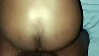 Ebonys tight pussy creams on bbc as girlfriend bends over homemade