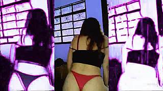 Mc Akira dances seductively in lingerie showing off her big ass and brunette curves.