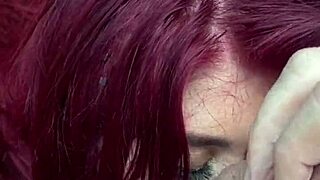 petite redhead twerks rimming then deepthroats for pov facial cumshot.