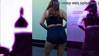 Mc Akira dances seductively in lingerie showing off her big ass and brunette curves.