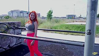 Whoa safira trips in park then quickie fucks curvy pussy dirty box style!