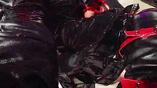 😈 kinky sub boots on dominating latex dildo dummy hard! ⛓️