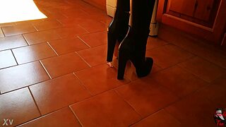 Garage Mistress Boots Heels Slave Craves Huge Femdom