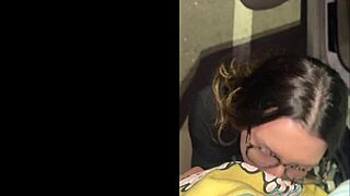 pov girlfriend sucks deep then takes doggystyle public pounding
