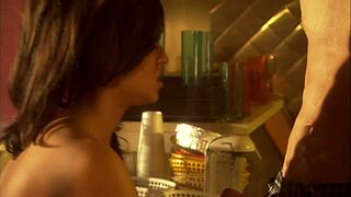 August Taylor takes bent over pounding in closed store with wet pussy play