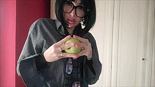 Chantalchannel struts in man-dress STRIPS to reveal WET PUSSY and TITS for homemade tease