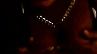 My ebony girl grinds tits on cock hard