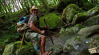 explorer discovers big ass babe in woods for wild outdoor fuck