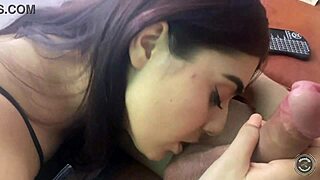 latina pornstar trades deepthroat blowjob for webcam commercial spot in pov