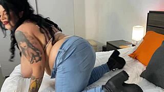 Slutty BBW mom blows and bangs street college studs