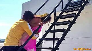 country girlfriend quickie turns hardcore on ranch roof