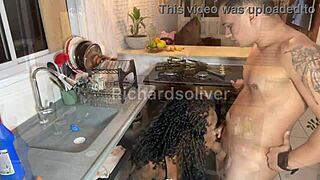 sexy latina maid's pussy rides cock see-through style?