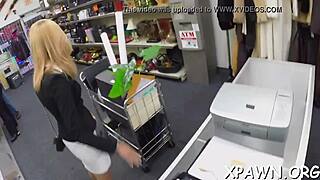 a naughty beauty grabs cash offer for rough shop sex pounding