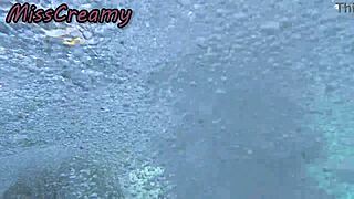 flashing my pussy to student at public pool he fingers me to orgasm!! risky with crowds around misscreamy