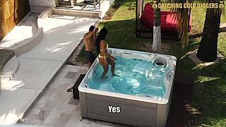 super sexy venezuelan model's jacuzzi fuck turns into steamy shower pounding