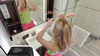 Raver Girl Strips Slutty EDM Outfit Flashing Hairy Pussy Ass