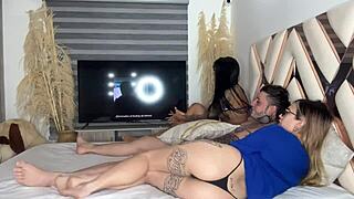 i MAKE TWO HORNY COLOMBIAN LATINAS SUCK MY MONSTER COCK then doggystyle facial - blakeproductions