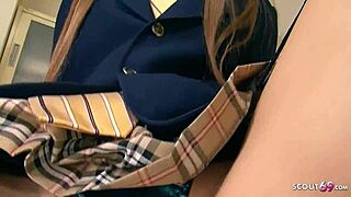 Cute Japanese Schoolgirl's Heart-Pounding Anal DP Thrill in Wild Classmate 3some
