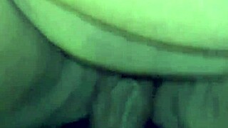 Stroking pregnant fat wife's creamy coochie with big cock missionary