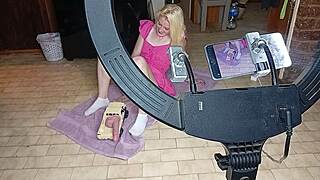 Roommates fuck my teen pussy with RC car dildo!