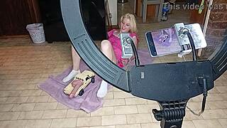 Roommates fuck my teen pussy with RC car dildo!