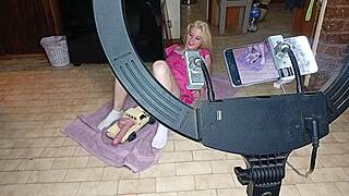Roommates fuck my teen pussy with RC car dildo!