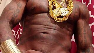 Big black hairy monster cock hallelujah johnson strokes huge dick right in your face!