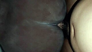 Fucking thick black girl's pussy absorbing all my hot cum