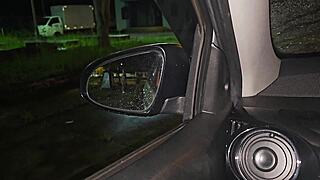 two hot brazilian latinas catch him jerking off in car and help him cum hard