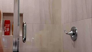 Big booty milf steps into shower soaping her thick ass curves slowly