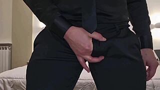 German Dude Jerks Huge Cock to Moaning Orgasm Closeup