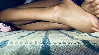 Petite Latina shows off her sexy toes and amateur ass play