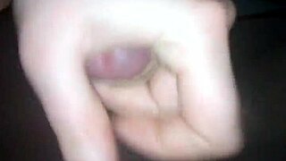 Amateur mature gives quick pantyhose lingerie handjob cumshot