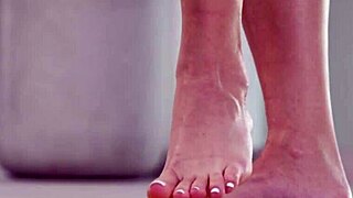 Petite Brunette Crushes Fruits Barefoot and in High Heels Fetish