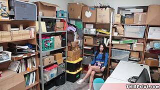 Cute Brunette Thief Taylor Punish Fucked Backroom