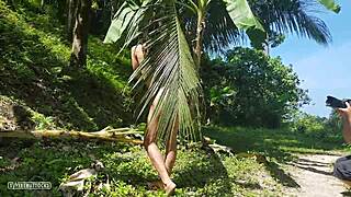 naked amazon girl poses wild in voyeur jungle shots