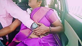 driver indian housewife saree slips up for dirty car sex romance telugu talk