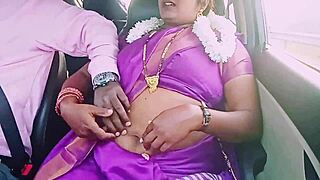 driver indian housewife saree slips up for dirty car sex romance telugu talk