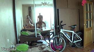 Russian college girls throw a wild homemade orgy at home party