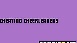 hey cheating cheerleaders, wanna try anal dildos? hazel moore and harley love do!