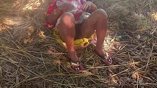 Desi Aunty's Secret Outdoor Fuck with Young Boy