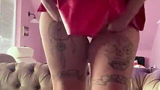 Leather Mistress Katy Boots BDSM Tit Tease