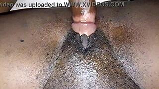 my beefy pussy stretched wide by his long monster cock