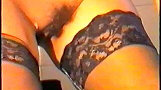 shaved housewife pussy dances into anal masturbation bliss
